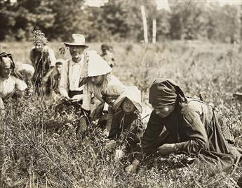 LEWIS W. HINE (1874-1940) A pair of photographs representing workers in fields.